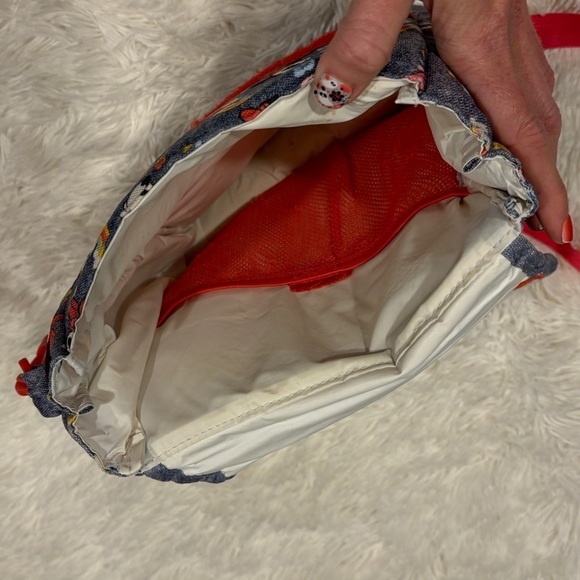 Disney Store Minnie Mouse Bow Denim Rainbow Print Insulated Lunch Bag - Picture 6 of 9